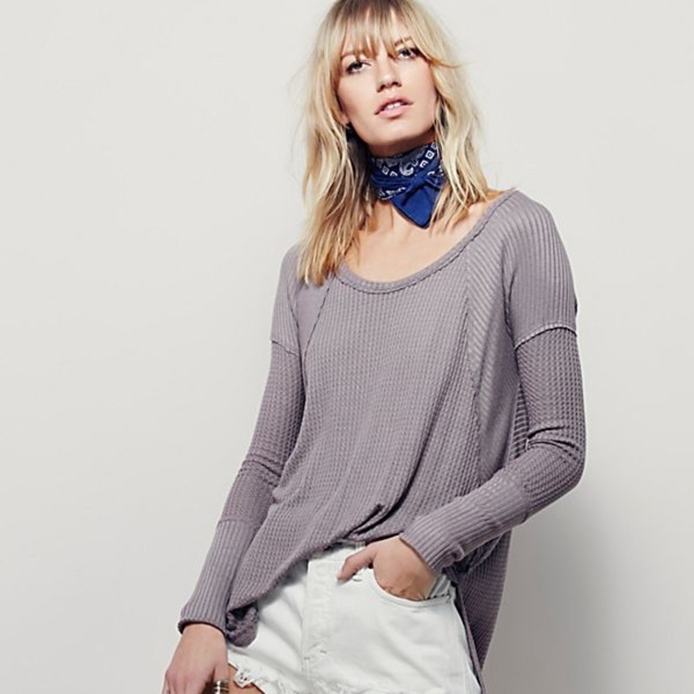 We The Free Ventura Purple Thermal Rib Long Sleeve